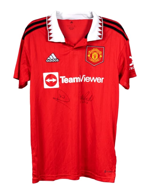 Rio Ferdinand & Nemanja Vidic Signed Manchester United 2022/23 Home Shirt